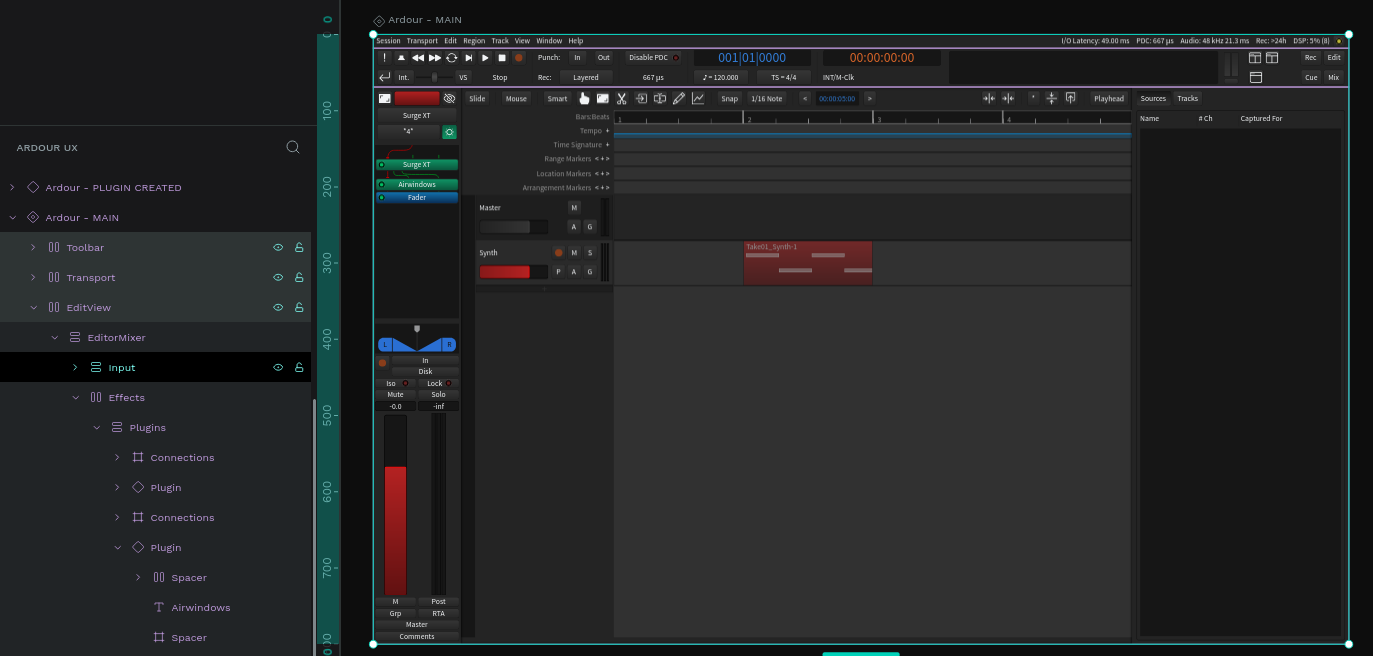 Penpot Mockup of Ardour